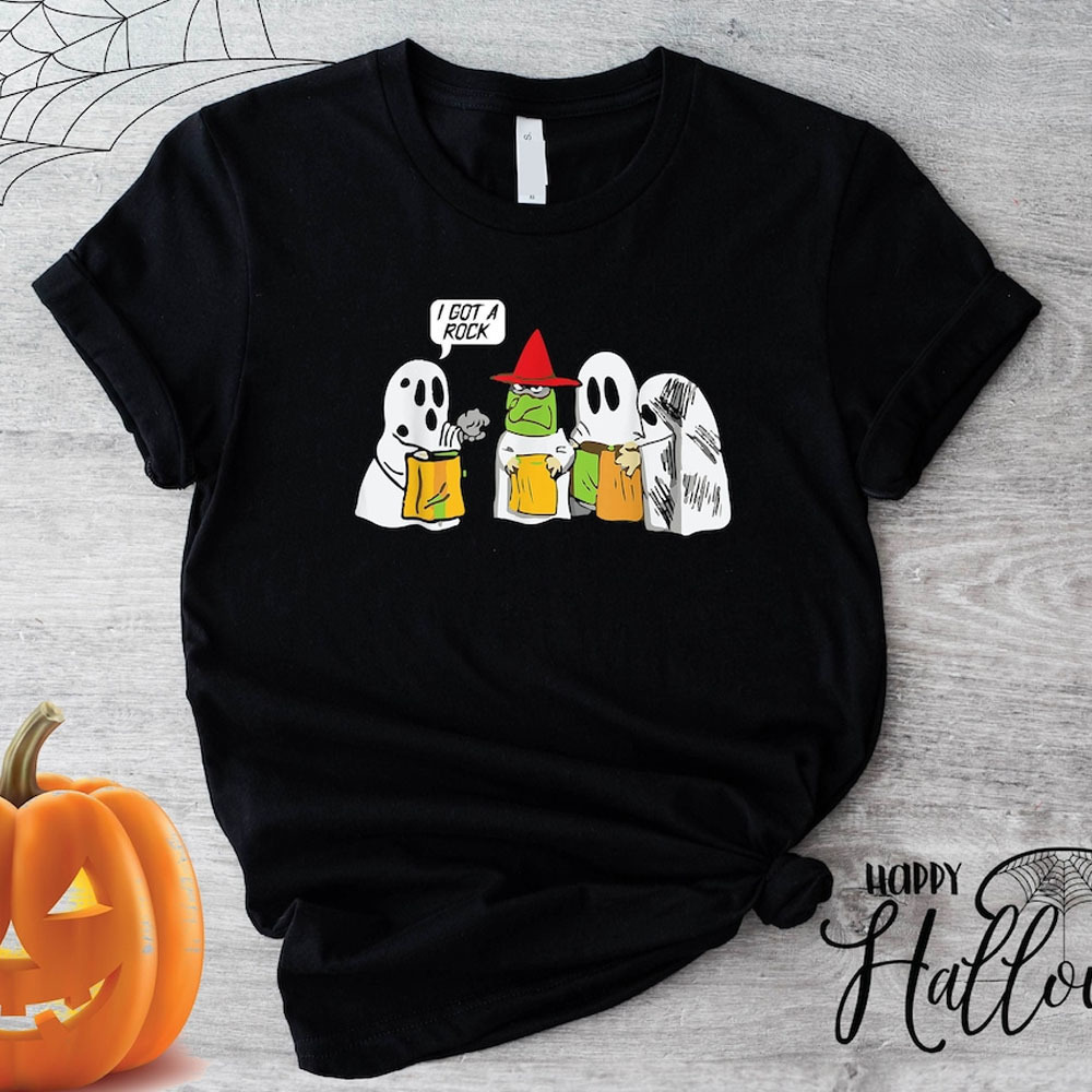 Halloween I Got A Rock Ghost Funny Spooky Graphic T-Shirt